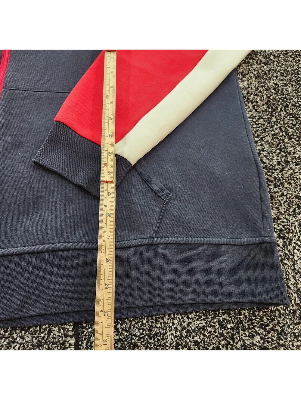 Polo Ralph Lauren Colorblock Hoodie Mens XLT Red Navy Full Zip Flag Shield Tech